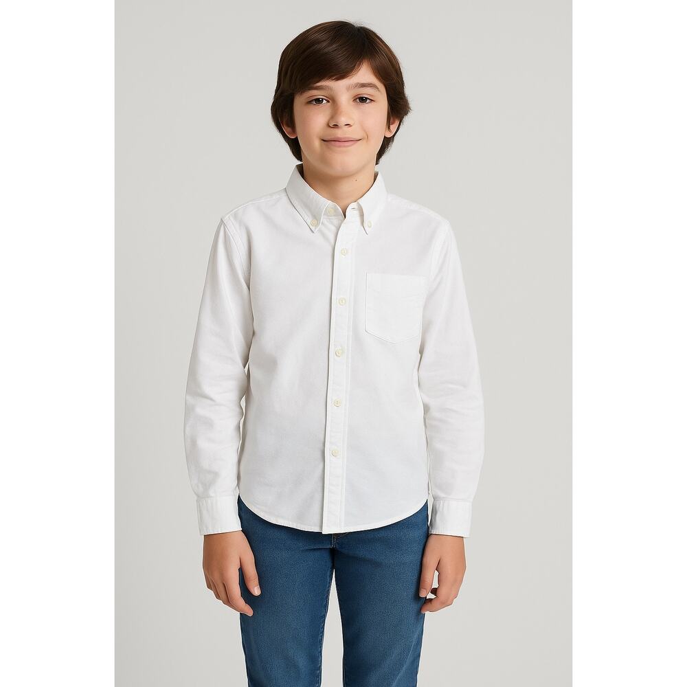 Amazon Essentials Kids White Button Down Shirt L 10 NWT